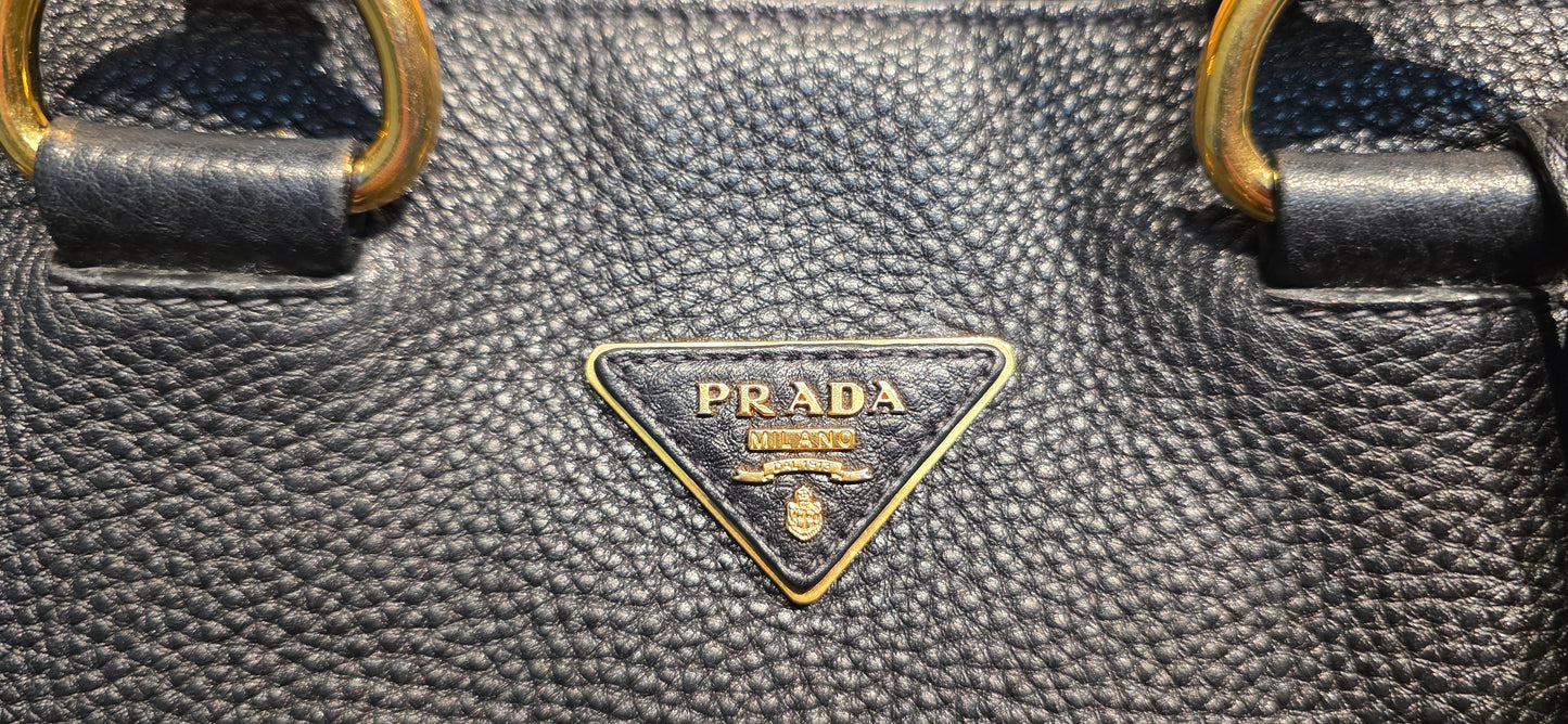 Authentic Prada Vitello Daino Leather Shopping Tote