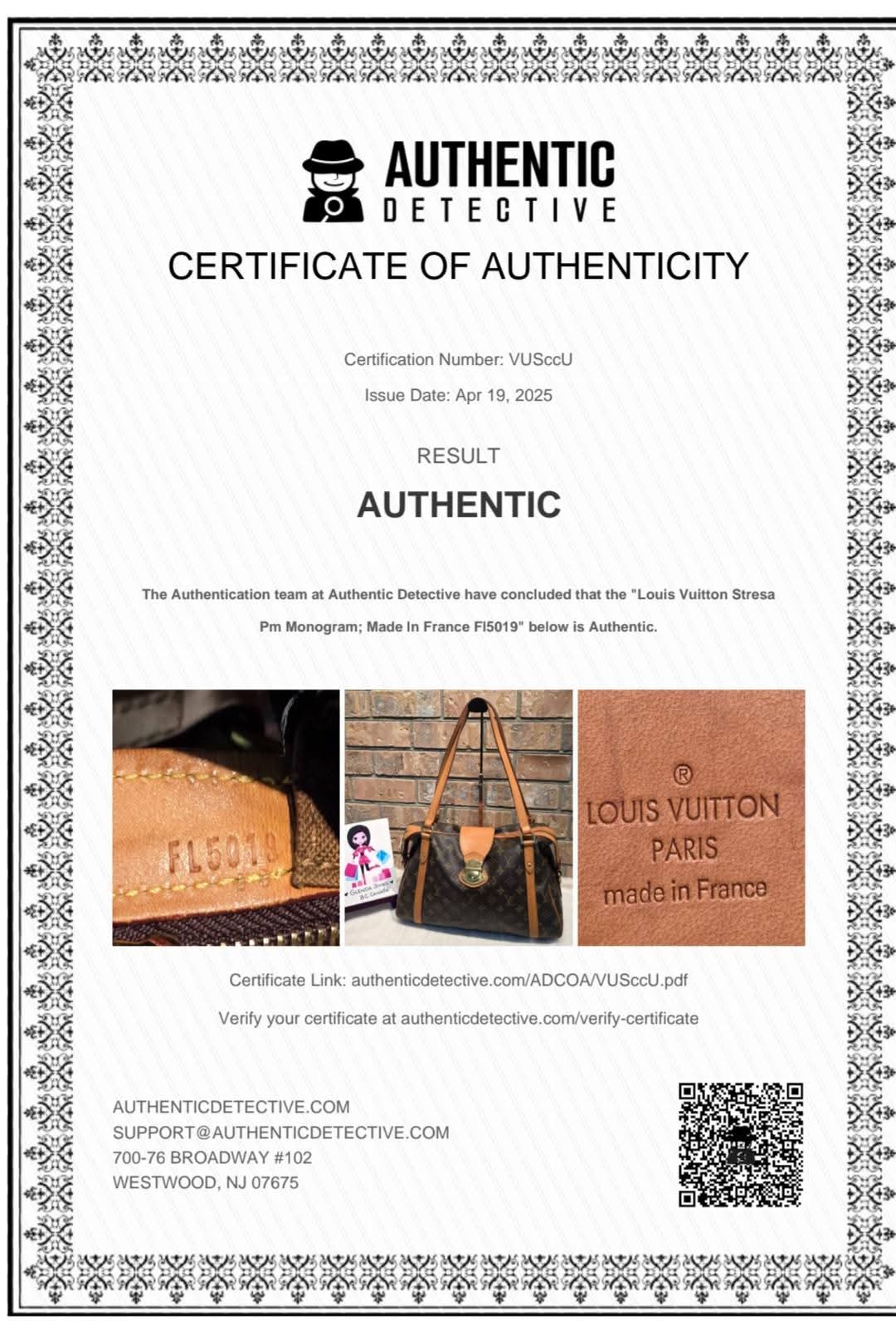 Authentic Louis Vuitton Stresa PM Monogram