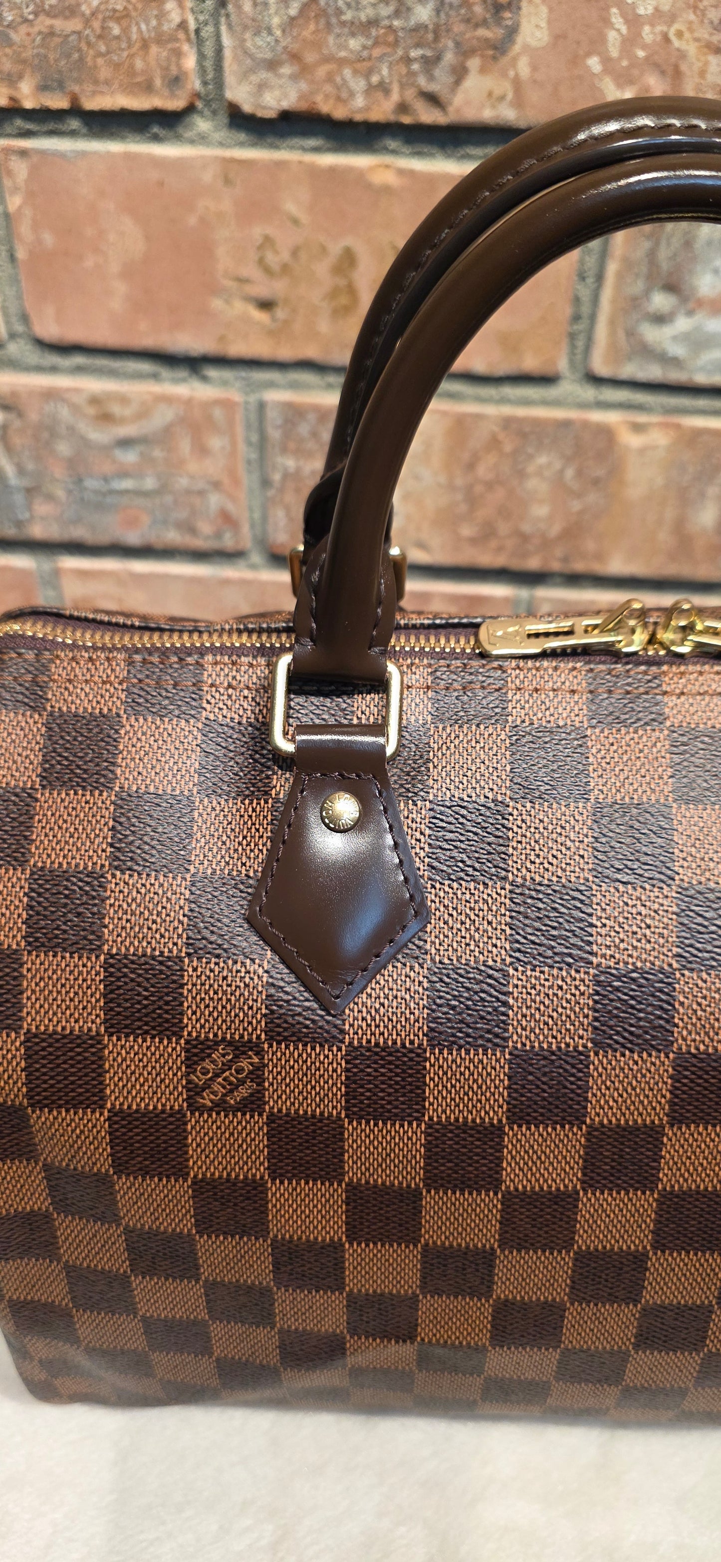 Authentic Louis Vuitton Speedy Bandouliere 30 Damier Ebene
