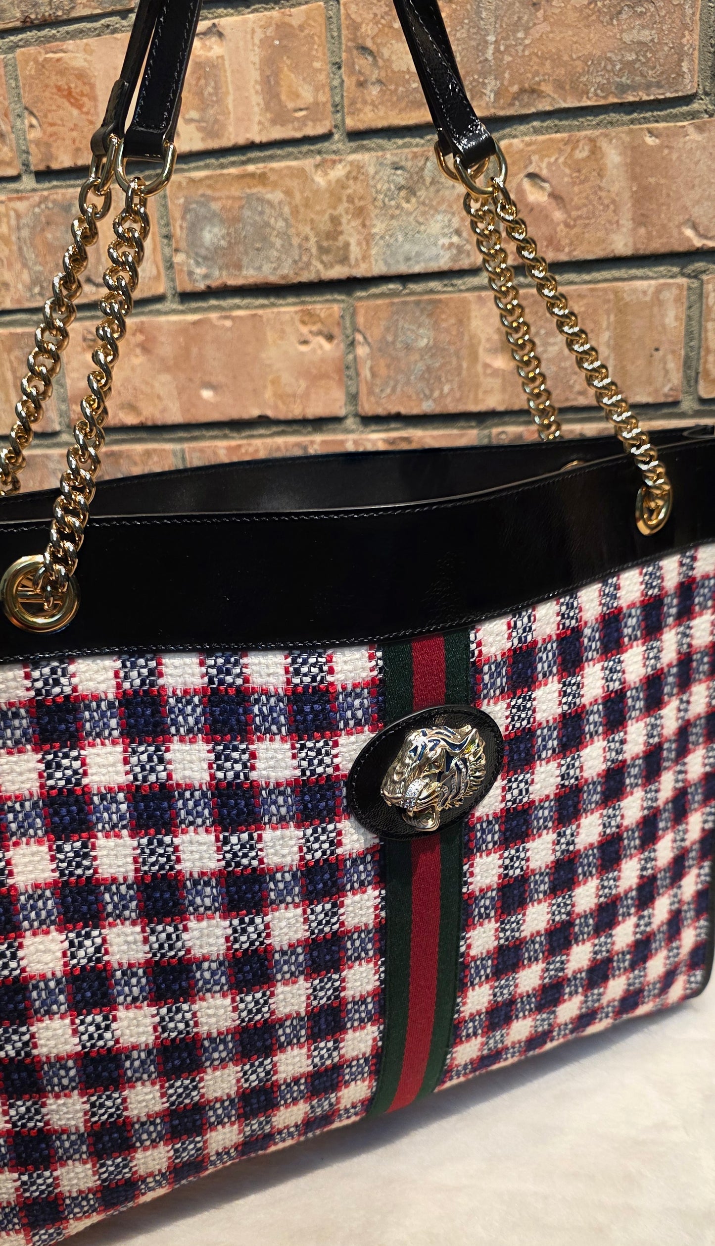 Authentic Gucci Rajah Large Tweed Tote