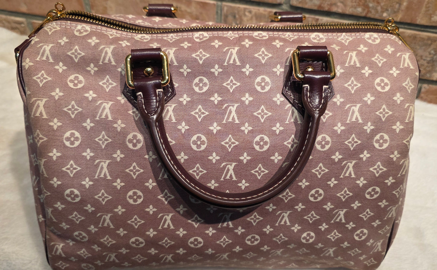 Authentic Louis Vuitton Speedy Bandouliere 30 Mini Lin (Sepia)