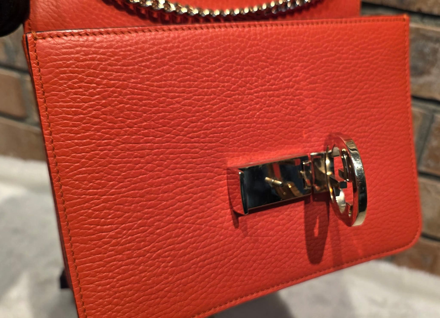 Authentic Gucci GG Interlocking Crossbody in Orange