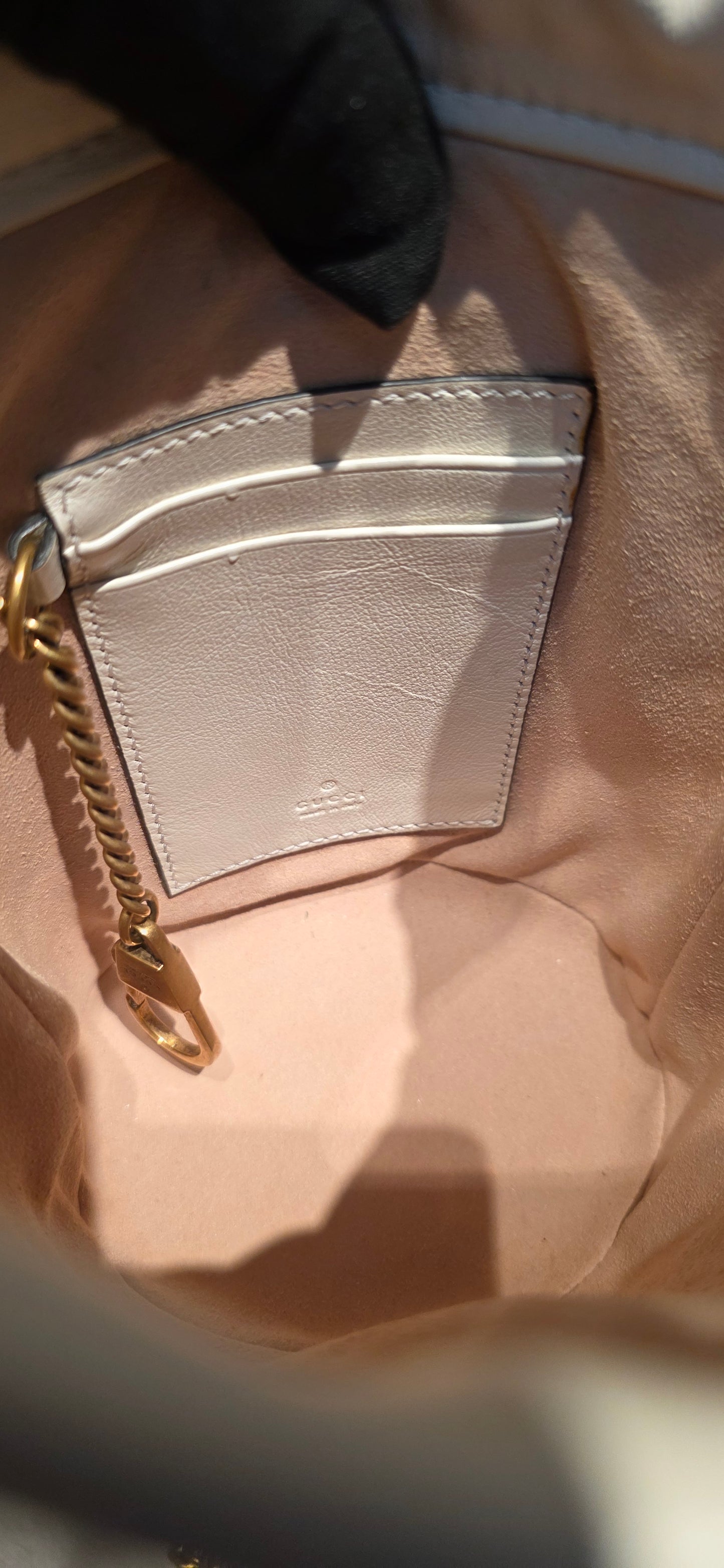 Authentic Gucci Marmont Mini Bucket Bag in Off White