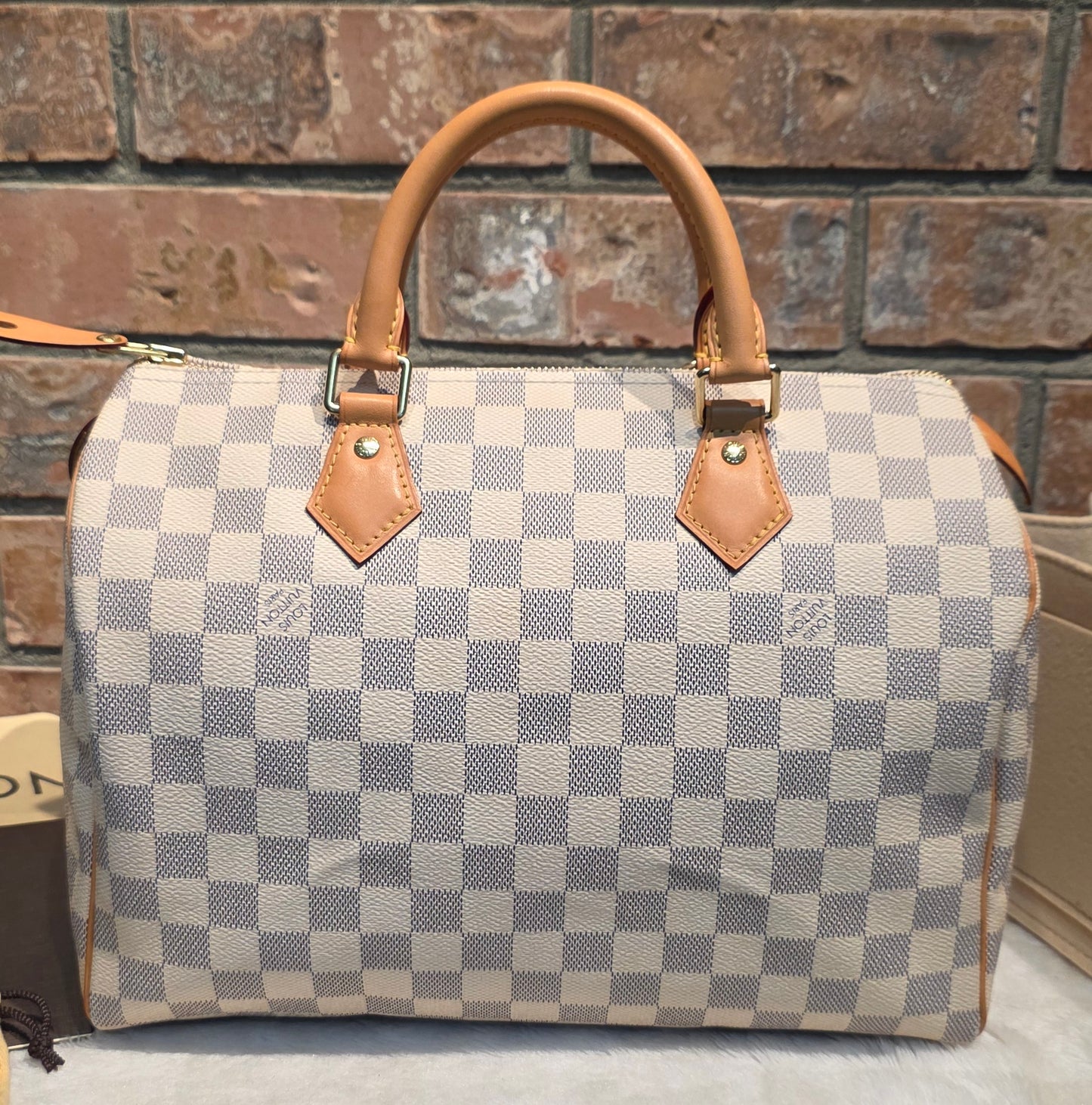 Authentic Louis Vuitton Speedy 30 Damier Azur