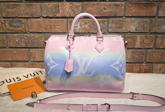 Authentic Louis Vuitton Limited Edition Speedy 30 Bandouliere Escale Pastel