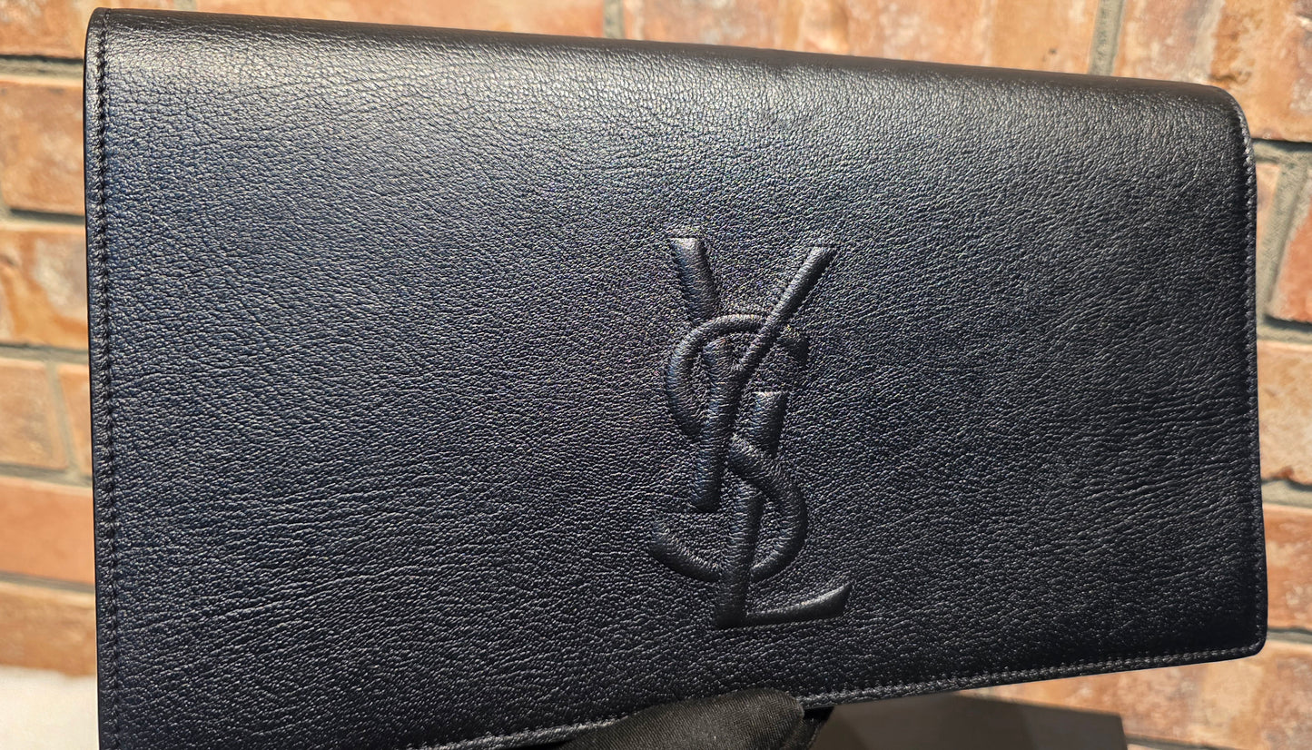 Authentic YSL Belle De Jour Large Clutch in Black