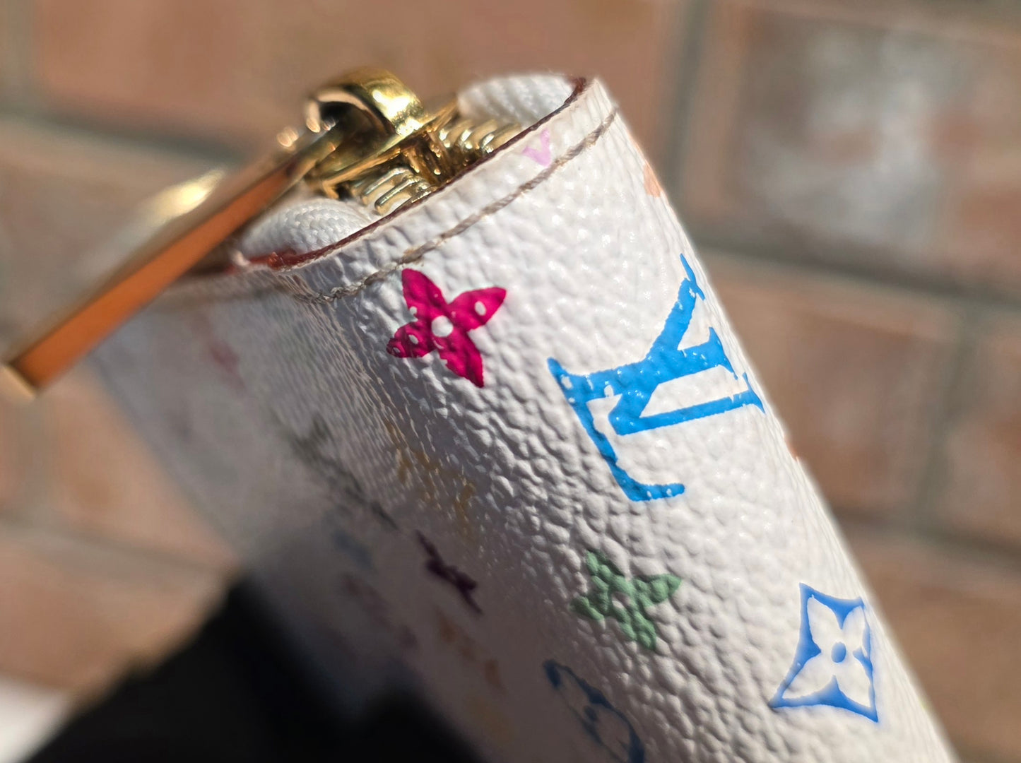 Authentic Louis Vuitton Multicolor White Zippy Wallet