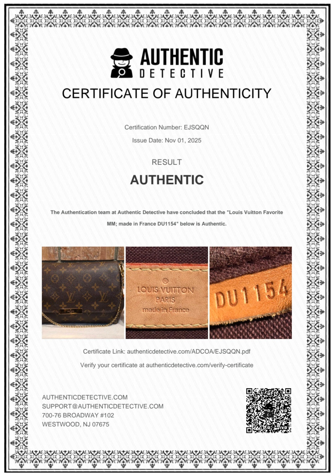 Authentic Favorite MM Monogram