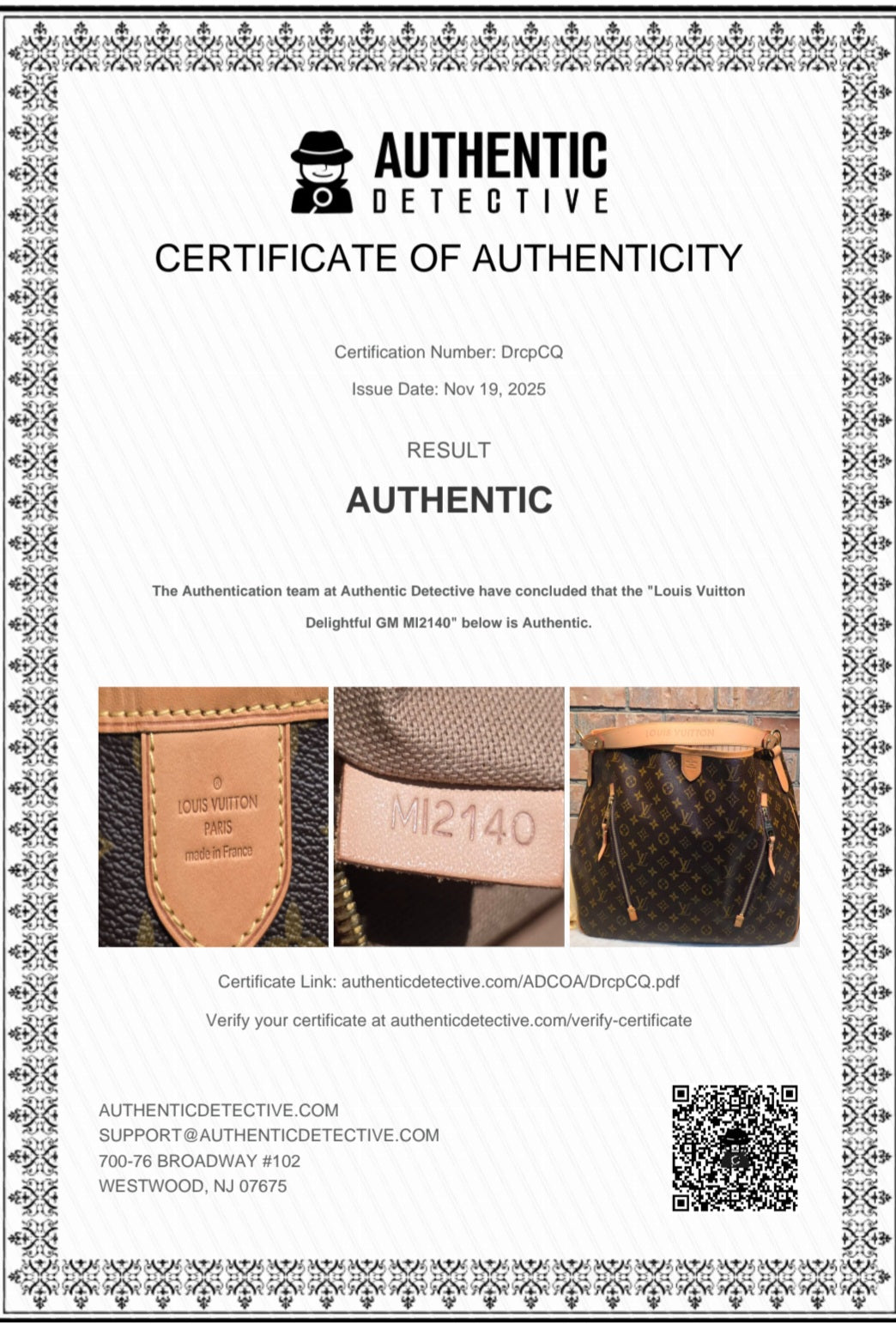 Authentic Louis Vuitton Delightful GM