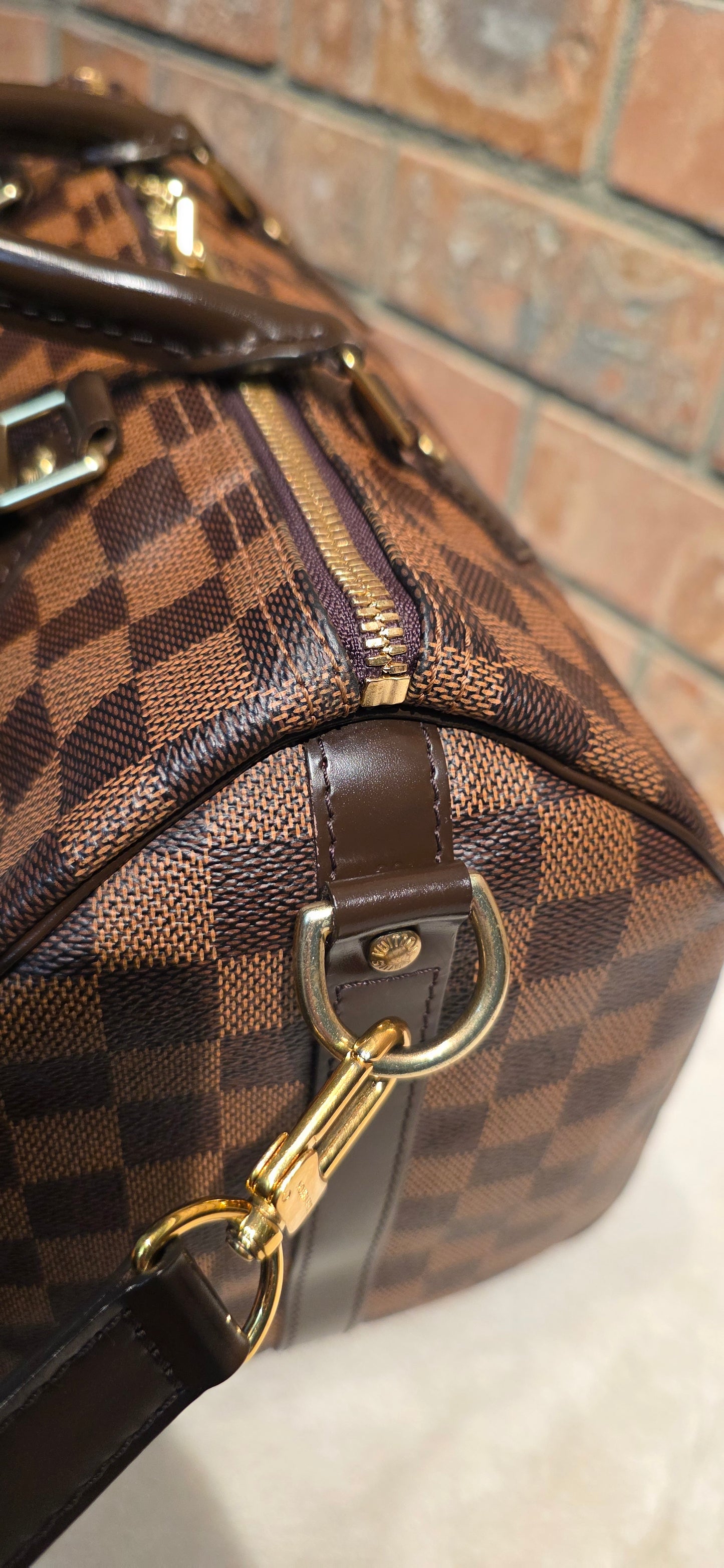Authentic Louis Vuitton Speedy Bandouliere 30 Damier Ebene