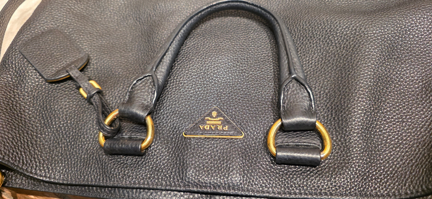 Authentic Prada Vitello Daino Leather Shopping Tote