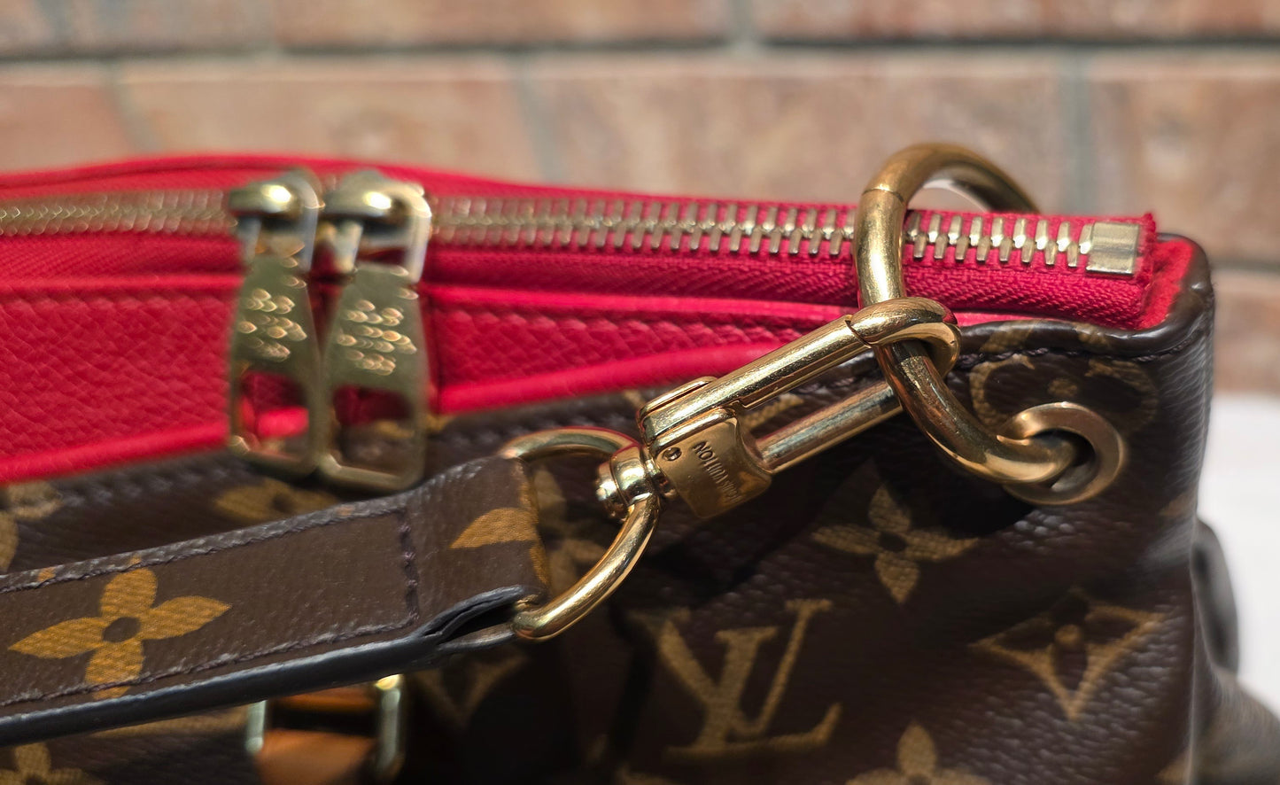 Authentic Louis Vuitton Pallas MM Red