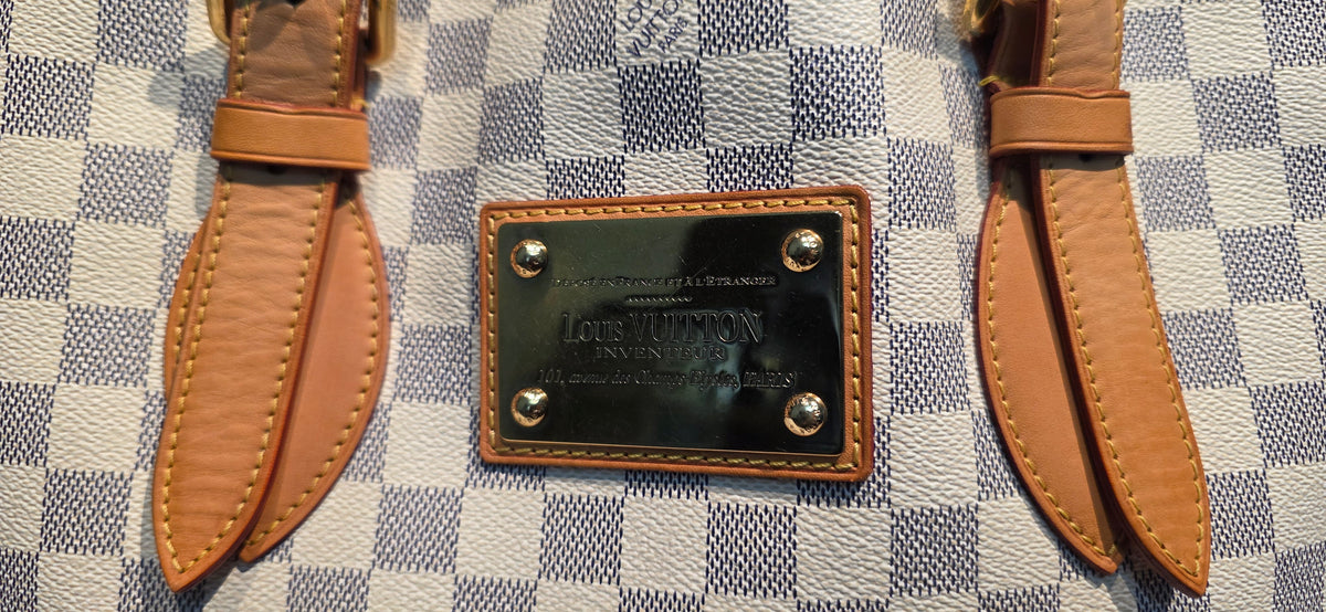 Authentic Louis Vuitton Hampstead MM Damier Azur