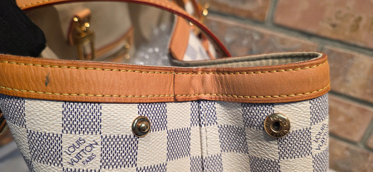 Authentic Louis Vuitton Hampstead MM Damier Azur