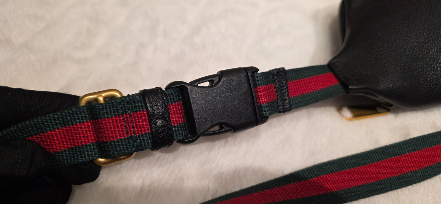 Authentic Gucci GG Logo Print Belt Bag - Small