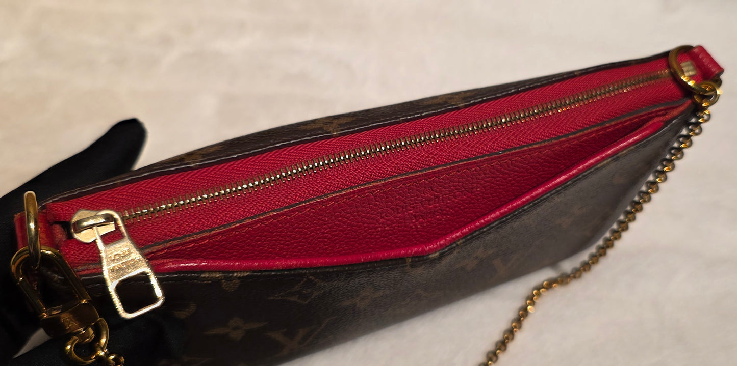 Authentic Louis Vuitton Pallas Clutch Red