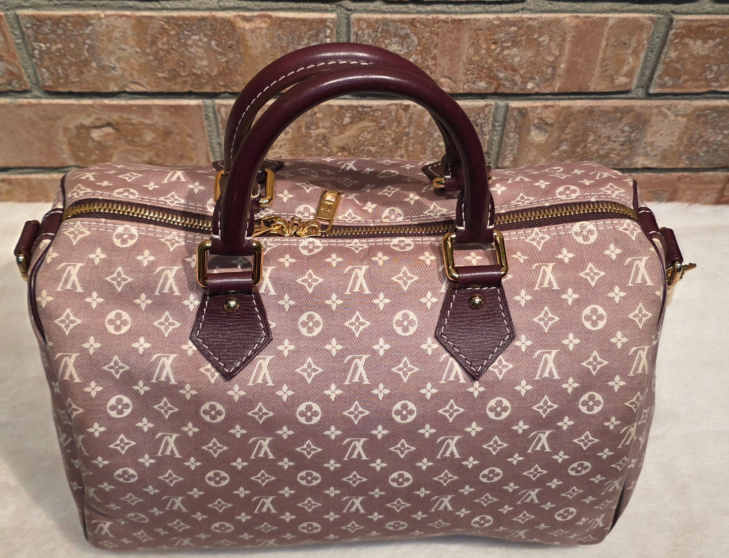 Authentic Louis Vuitton Speedy Bandouliere 30 Mini Lin (Sepia)