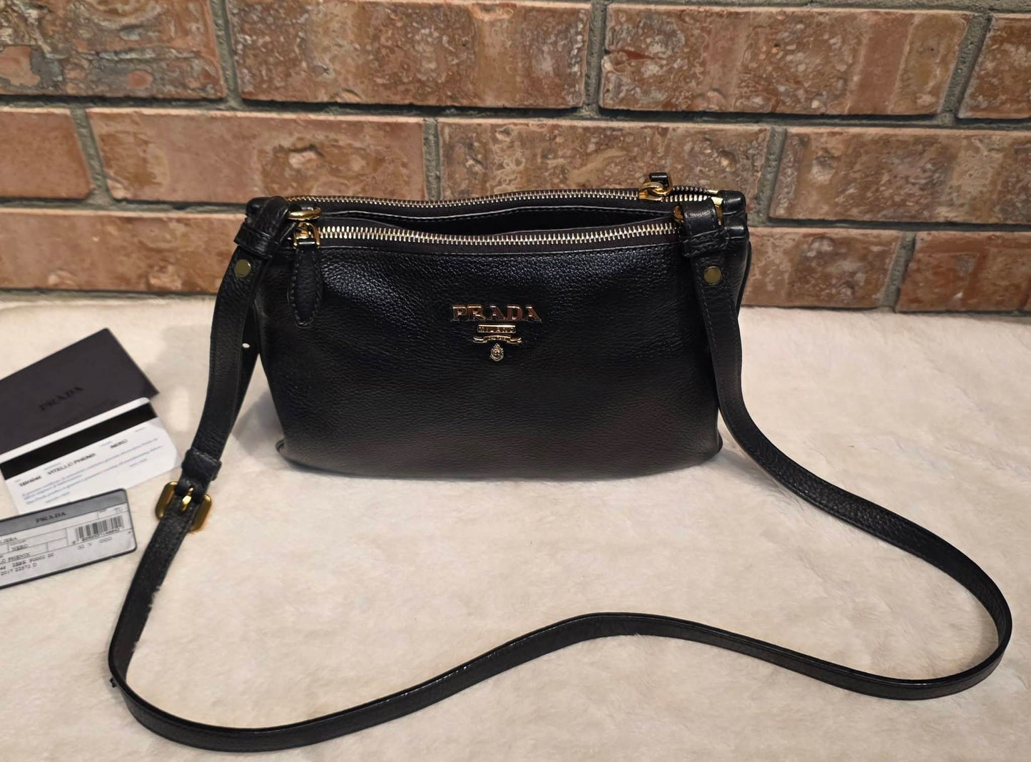 Authentic Prada Bandoliera Vitello Phenix Crossbody