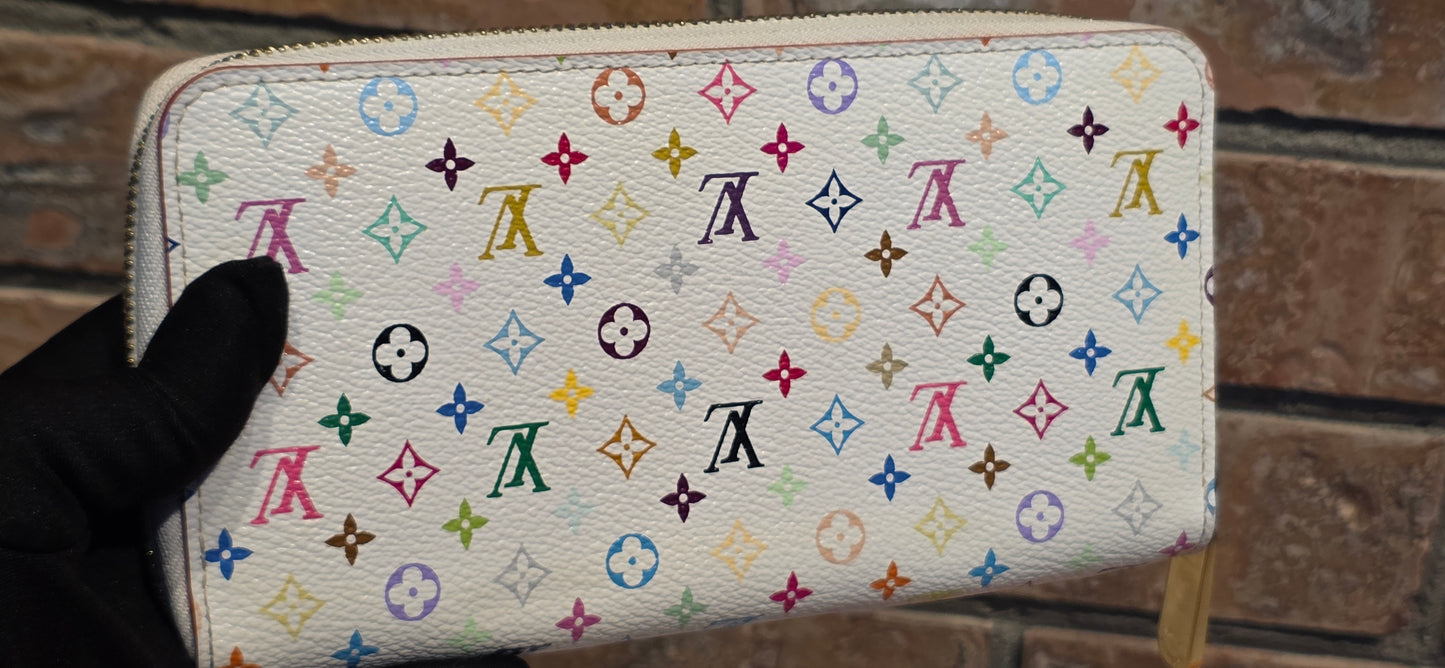 Authentic Louis Vuitton x Murakami Multicolor Zippy Wallet
