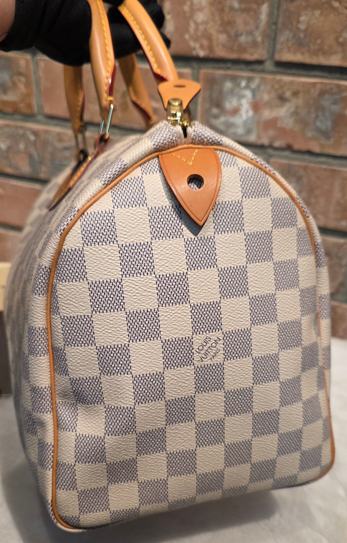 Authentic Louis Vuitton Speedy 30 Damier Azur