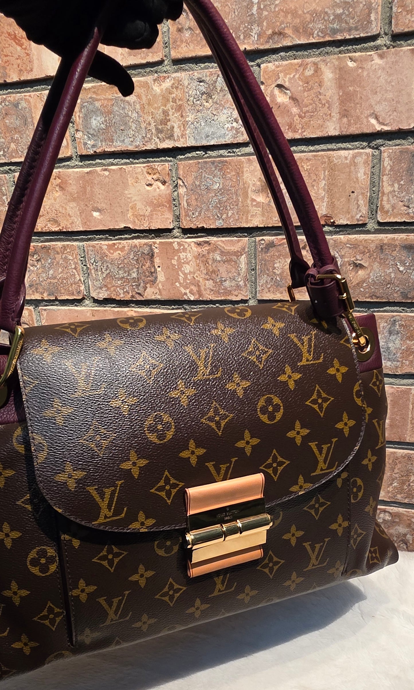 Authentic Louis Vuitton Olympe Monogram Bordeaux