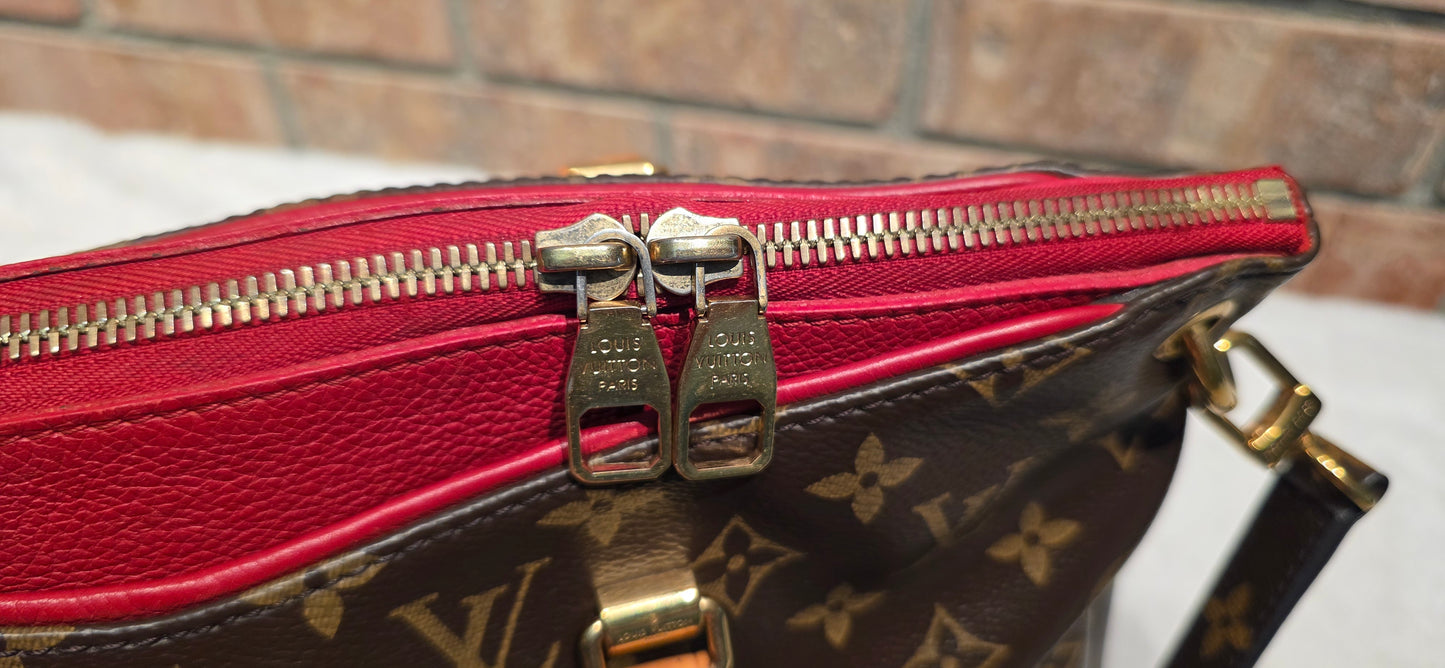 Authentic Louis Vuitton Pallas MM Red