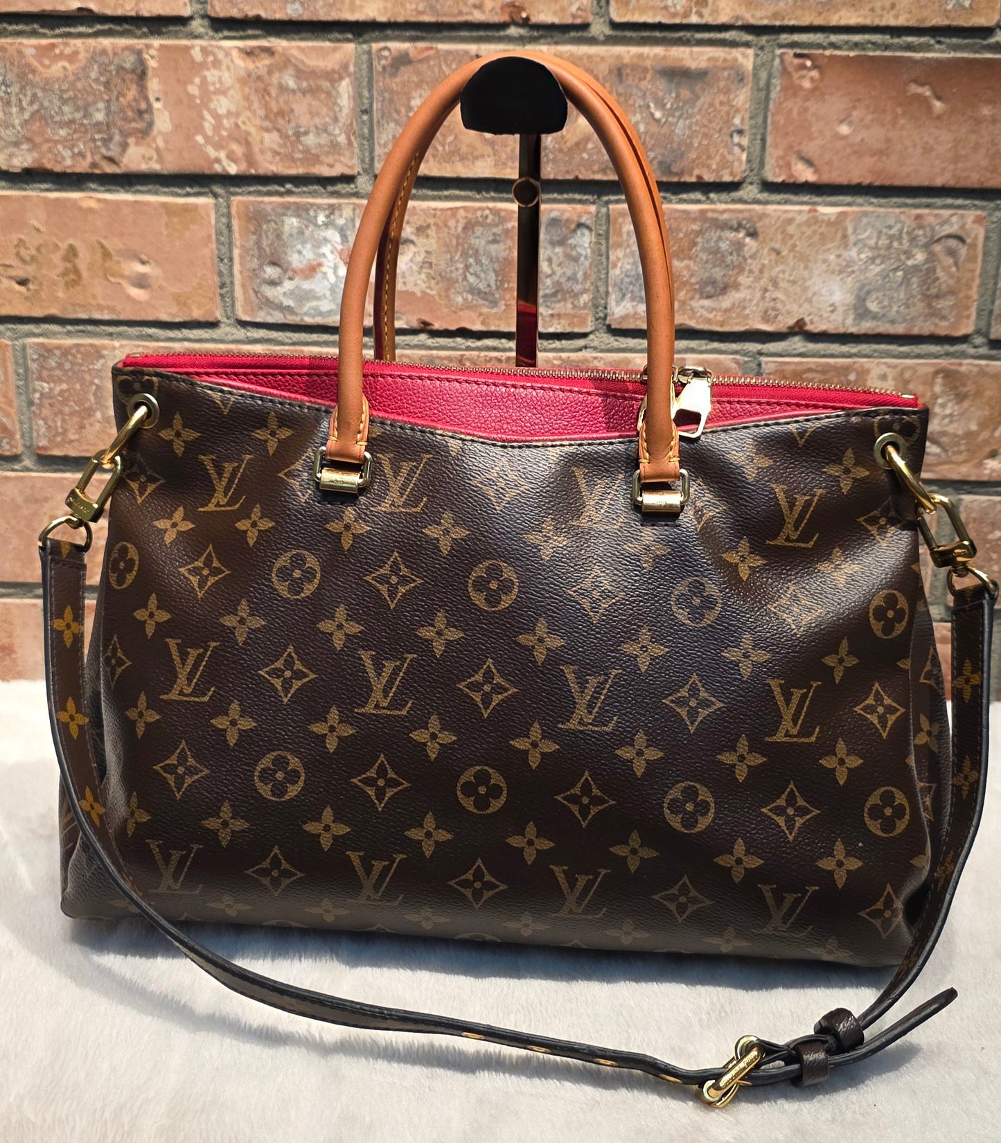 Authentic Louis Vuitton Pallas MM Red