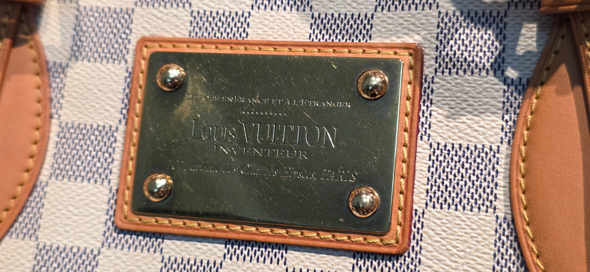 Authentic Louis Vuitton Hampstead MM Damier Azur