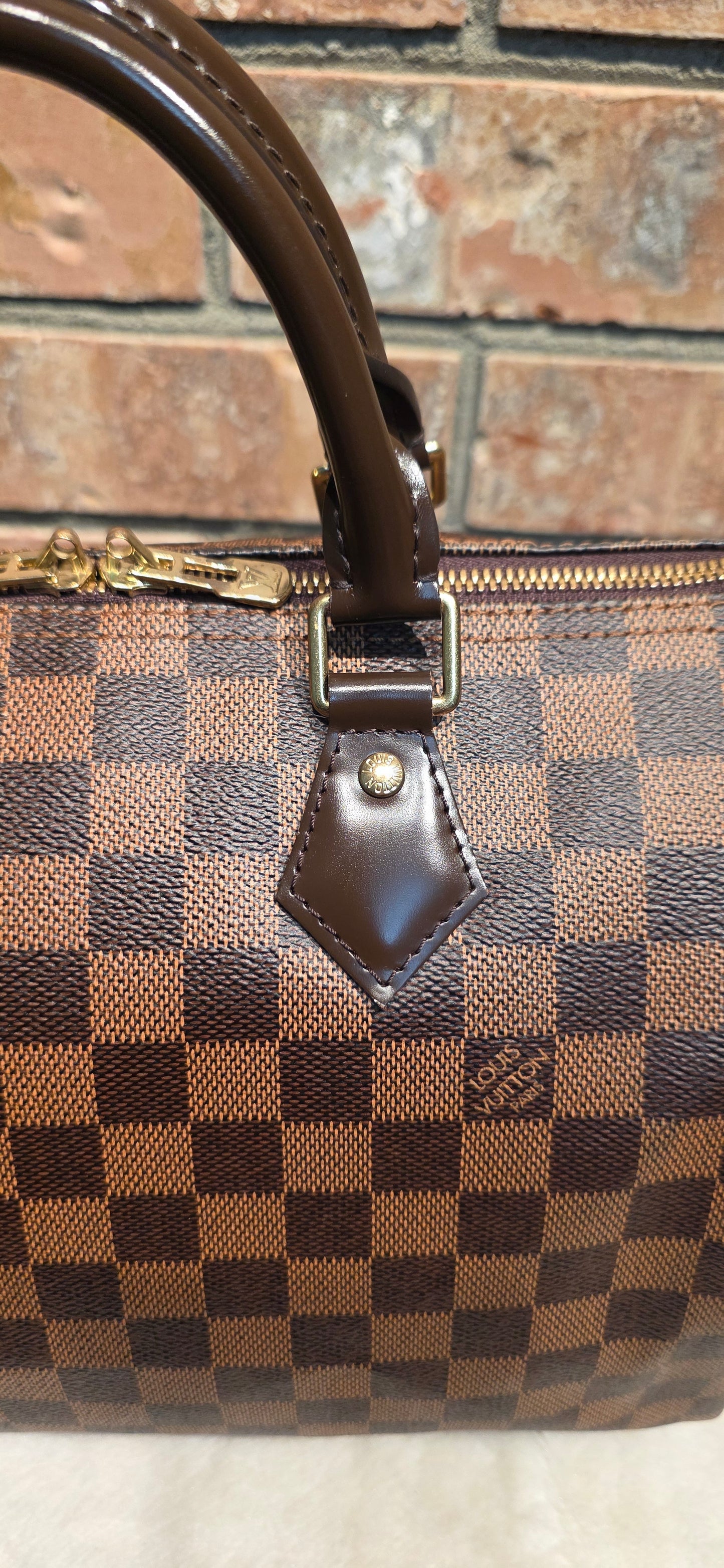 Authentic Louis Vuitton Speedy Bandouliere 30 Damier Ebene