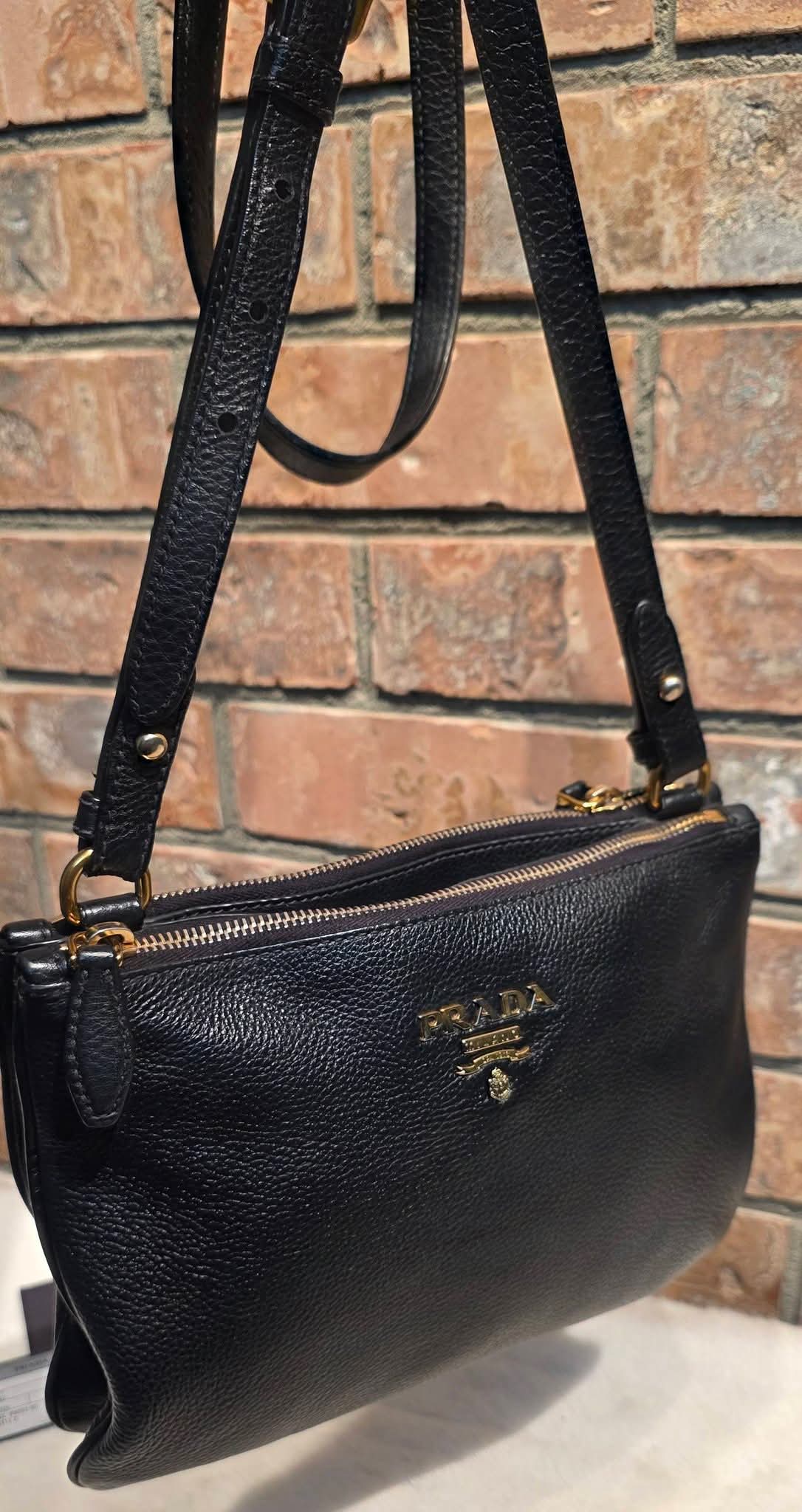 Authentic Prada Bandoliera Vitello Phenix Crossbody