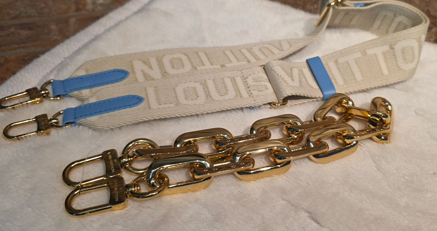 Authentic Louis Vuitton Coussin MM Embossed Monogram in Bleuet