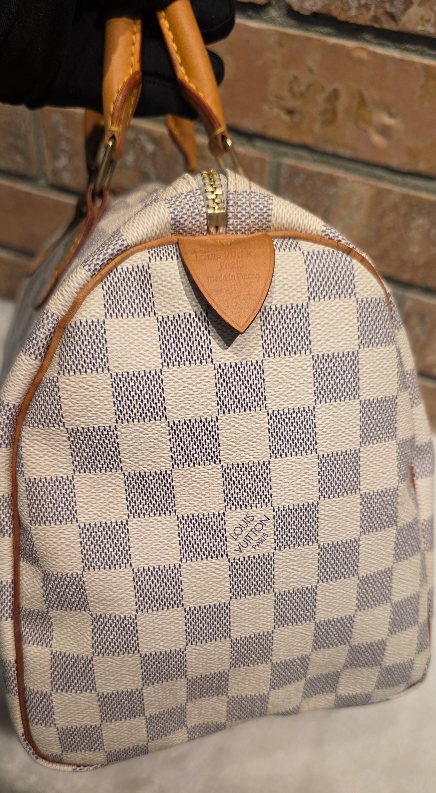 Authentic Louis Vuitton Speedy 30 Damier Azur