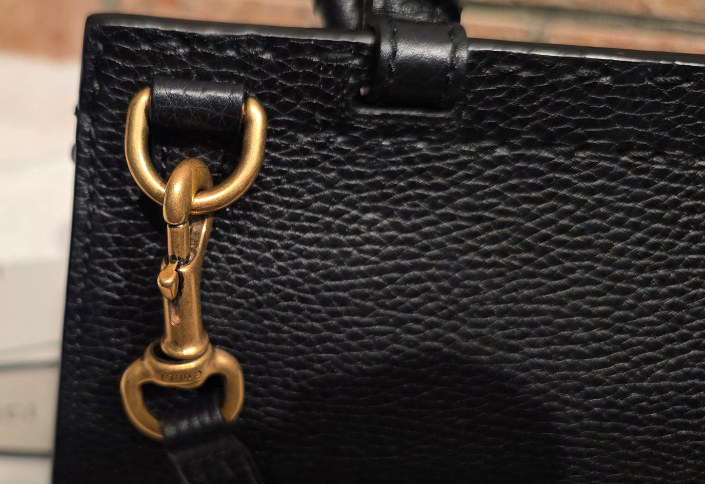 Authentic GG Marmont Top Handle Mini Black