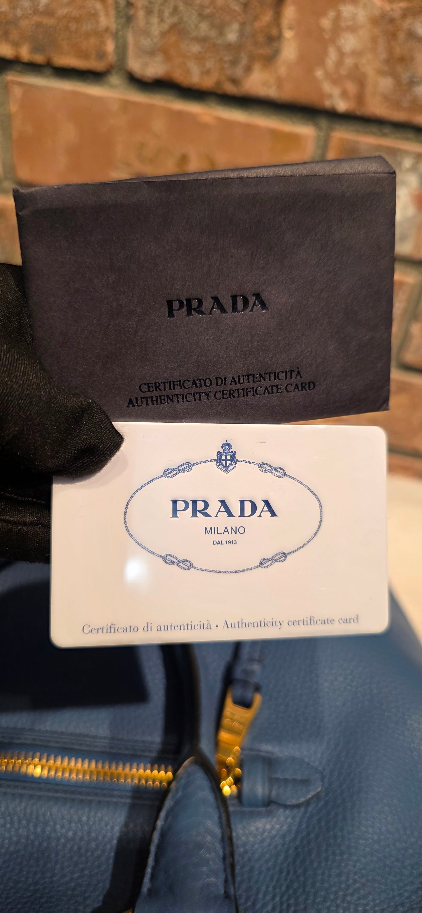 Authentic Prada Vitello Daino Leather Tote in Cobalt/Blue