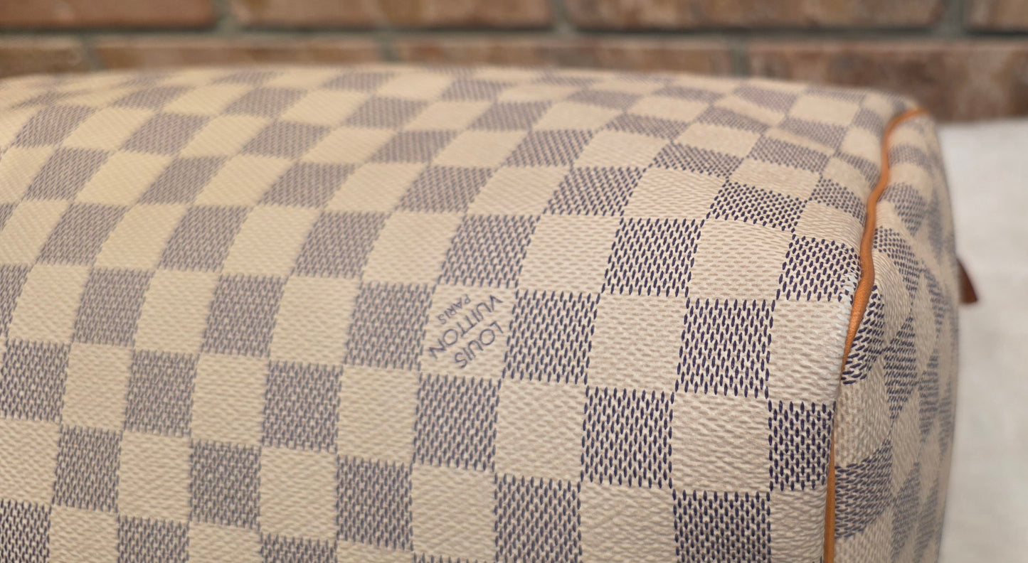 Authentic Louis Vuitton Speedy 30 Damier Azur