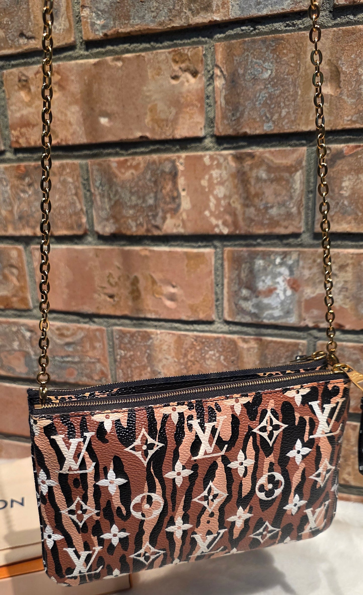 Authentic Louis Vuitton Double Zip Pochette Limited Jungle Edition