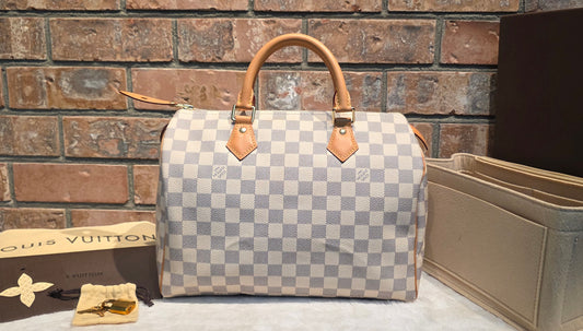 Authentic Louis Vuitton Speedy 30 Damier Azur