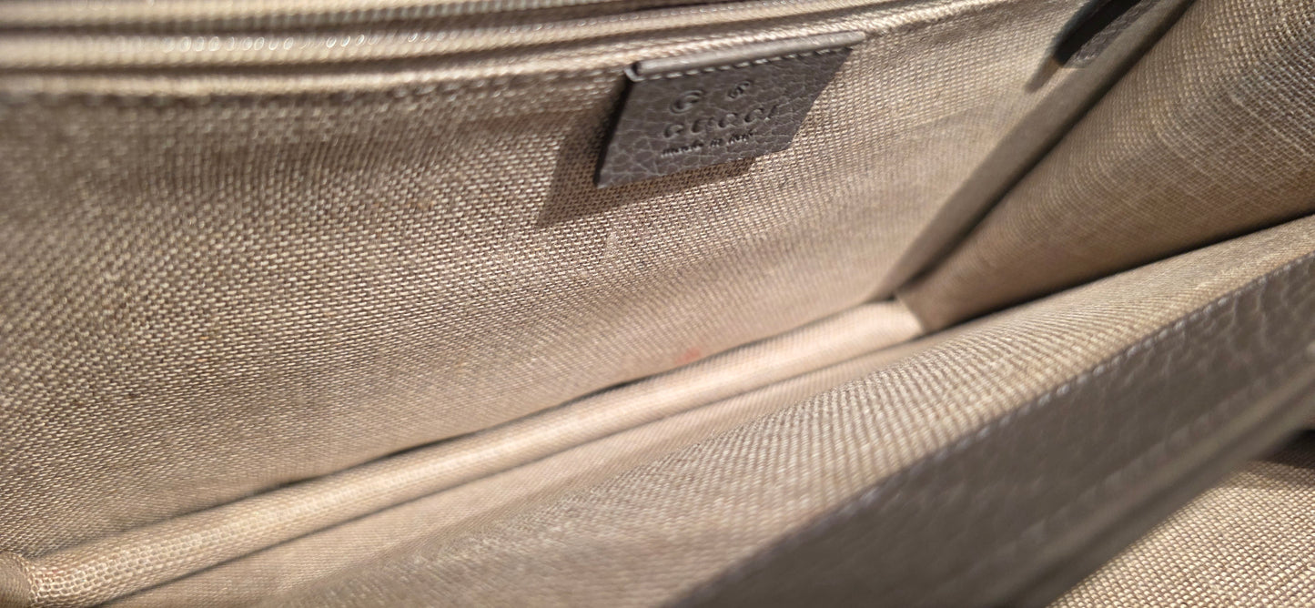 Authentic Gucci Interlocking GG Shoulder Bag in Gray