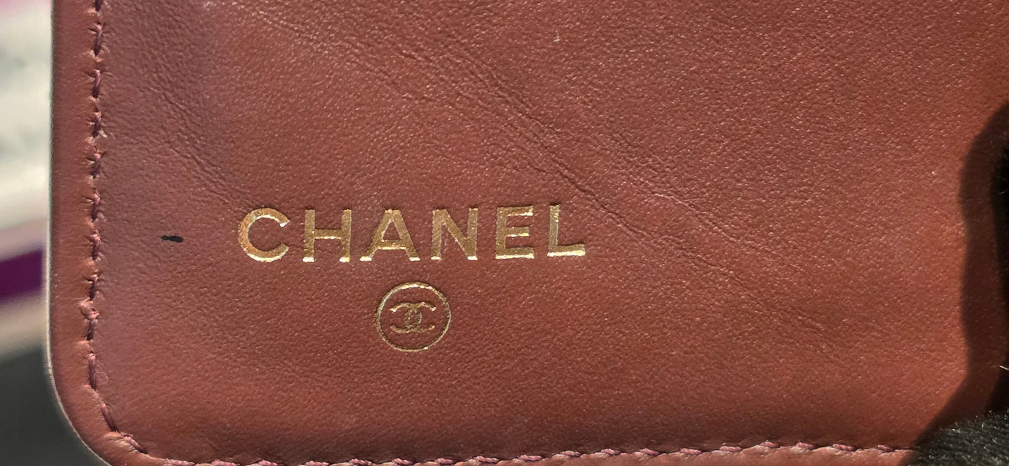 Authentic Chanel Caviar Long Walllet - Black