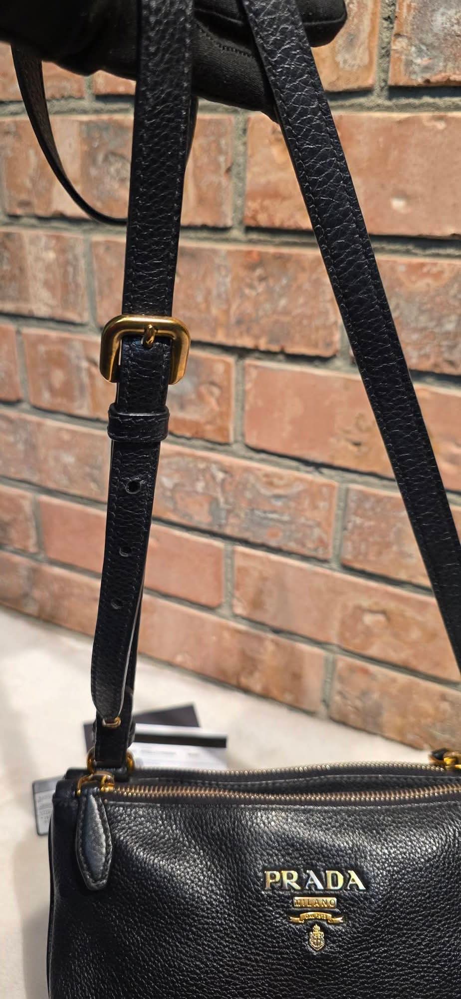 Authentic Prada Bandoliera Vitello Phenix Crossbody