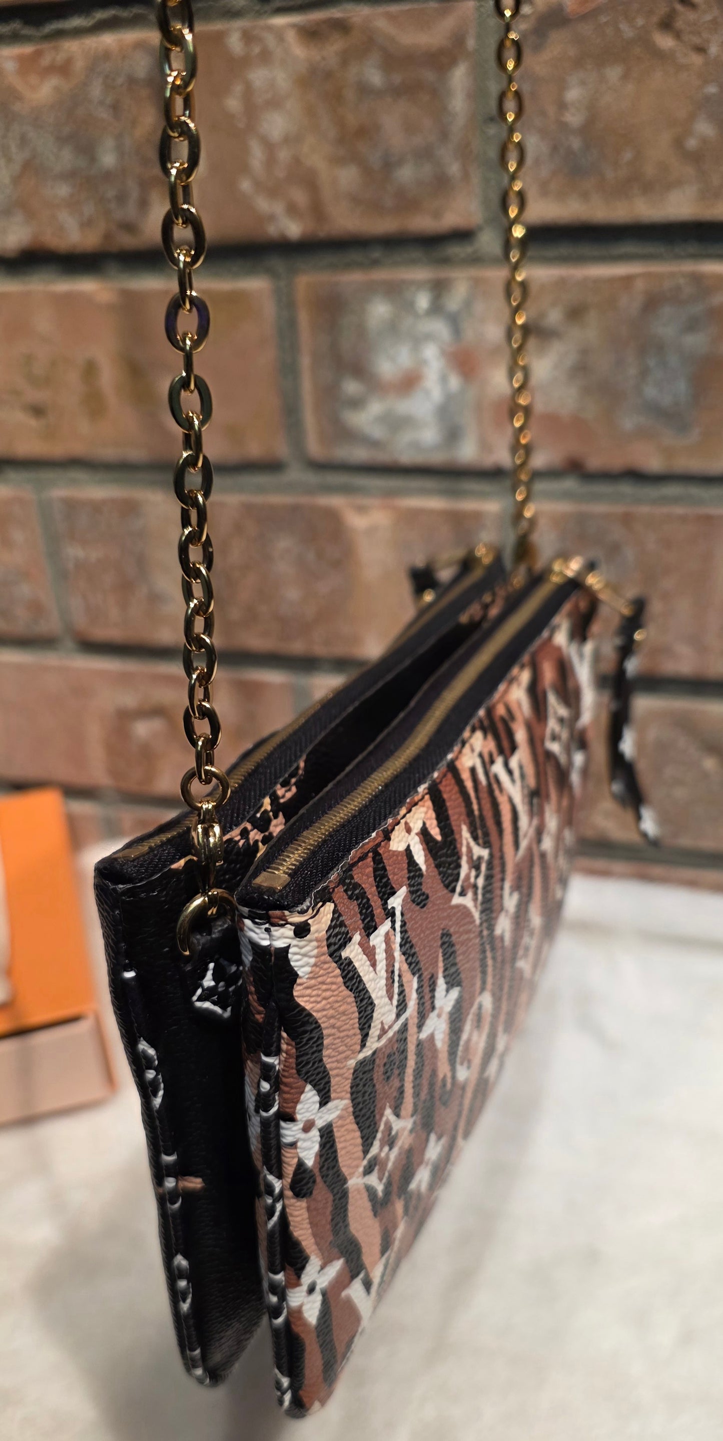 Authentic Louis Vuitton Double Zip Pochette Limited Jungle Edition