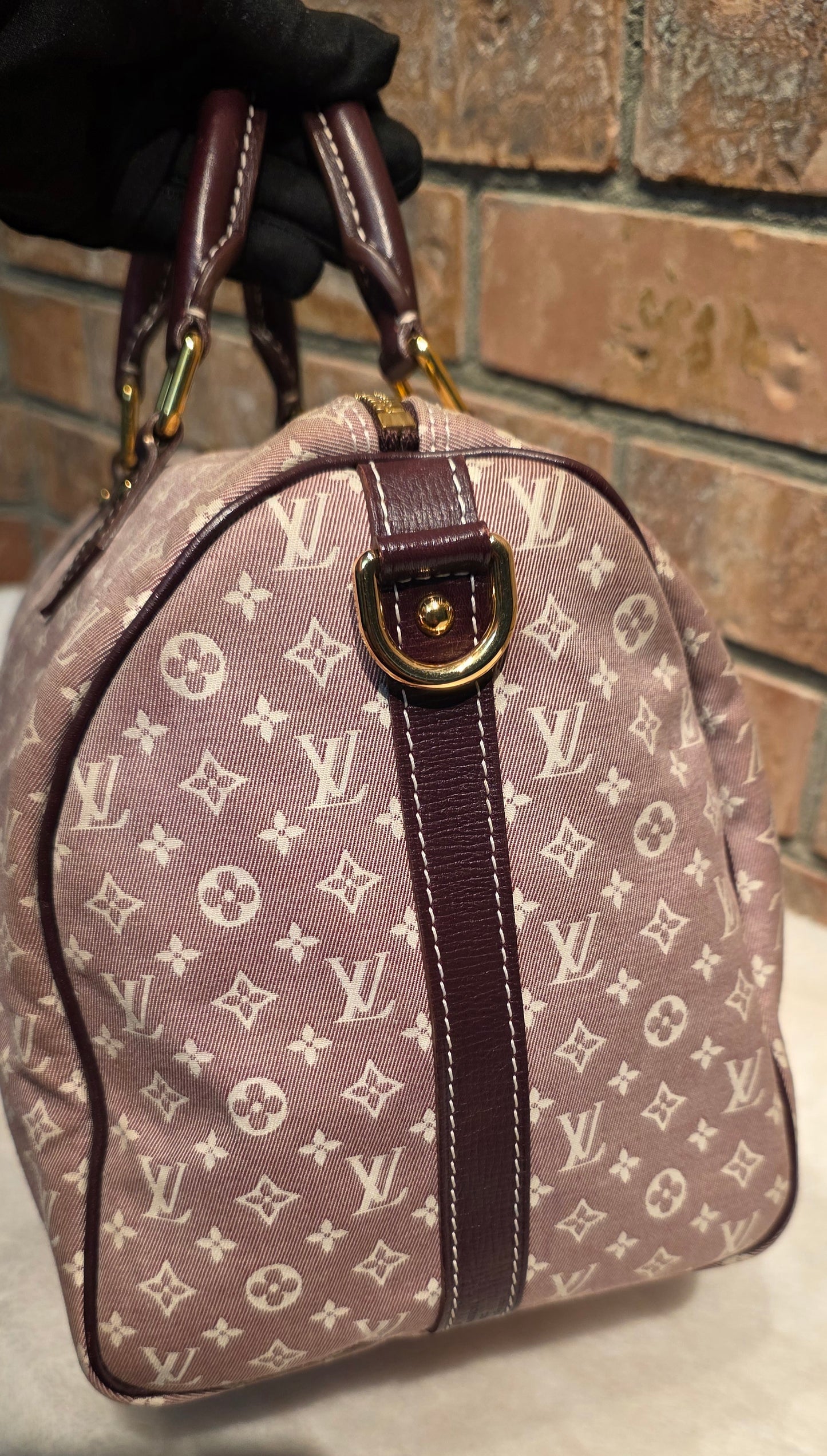 Authentic Louis Vuitton Speedy Bandouliere 30 Mini Lin (Sepia)