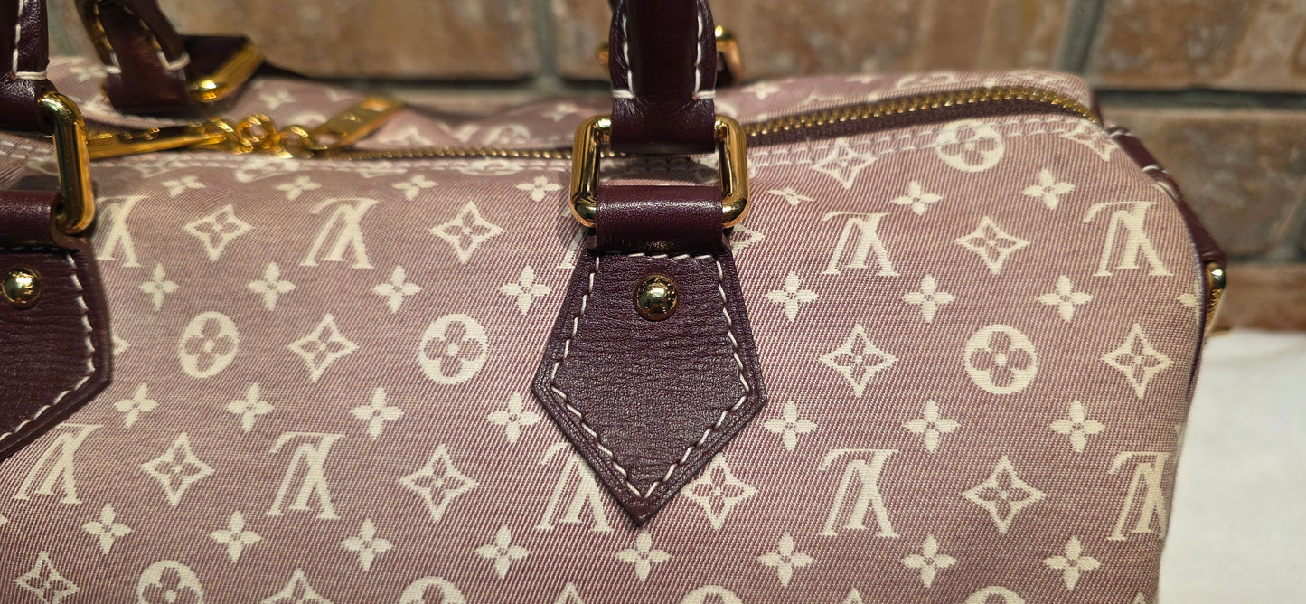 Authentic Louis Vuitton Speedy Bandouliere 30 Mini Lin (Sepia)