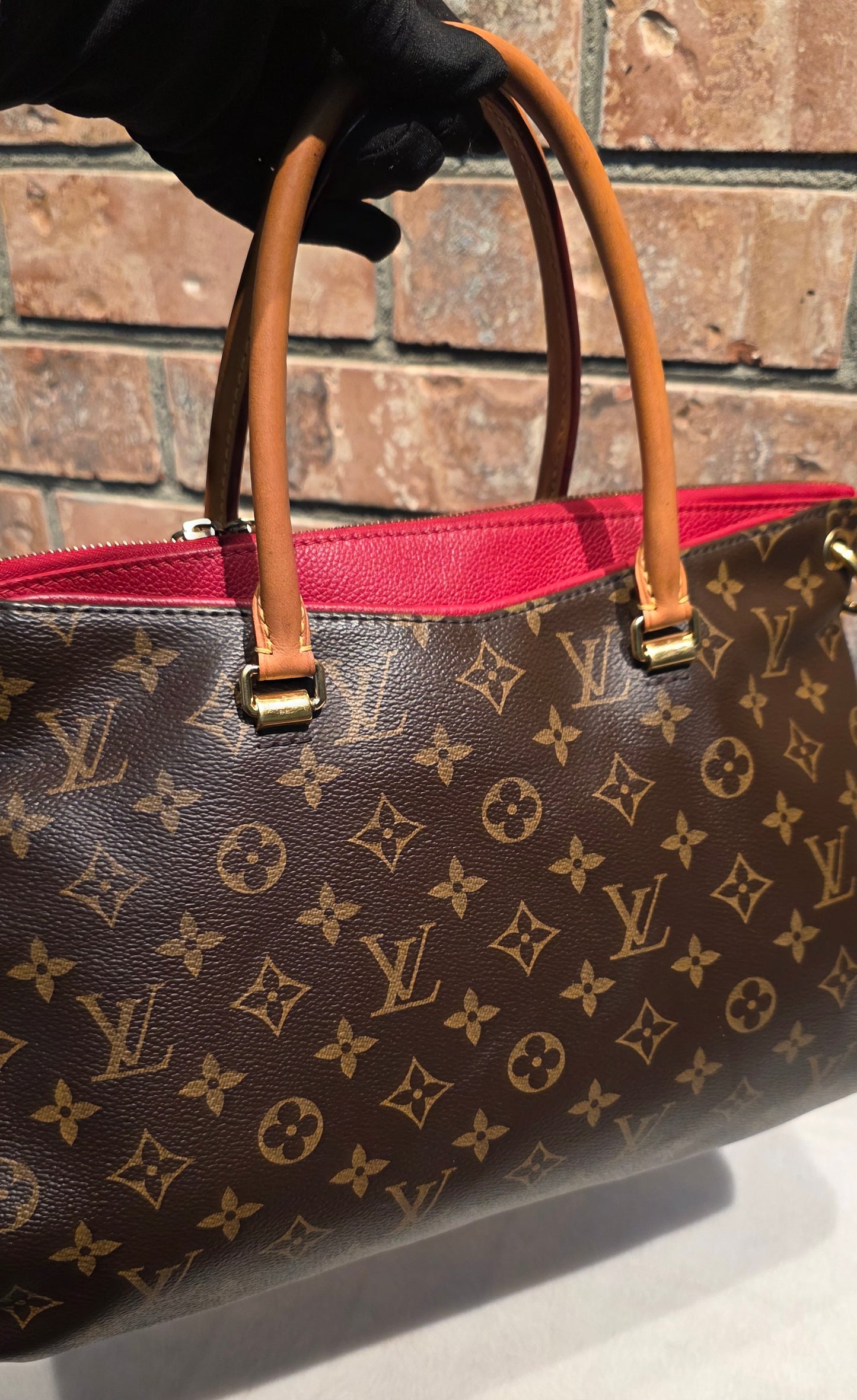Authentic Louis Vuitton Pallas MM Red