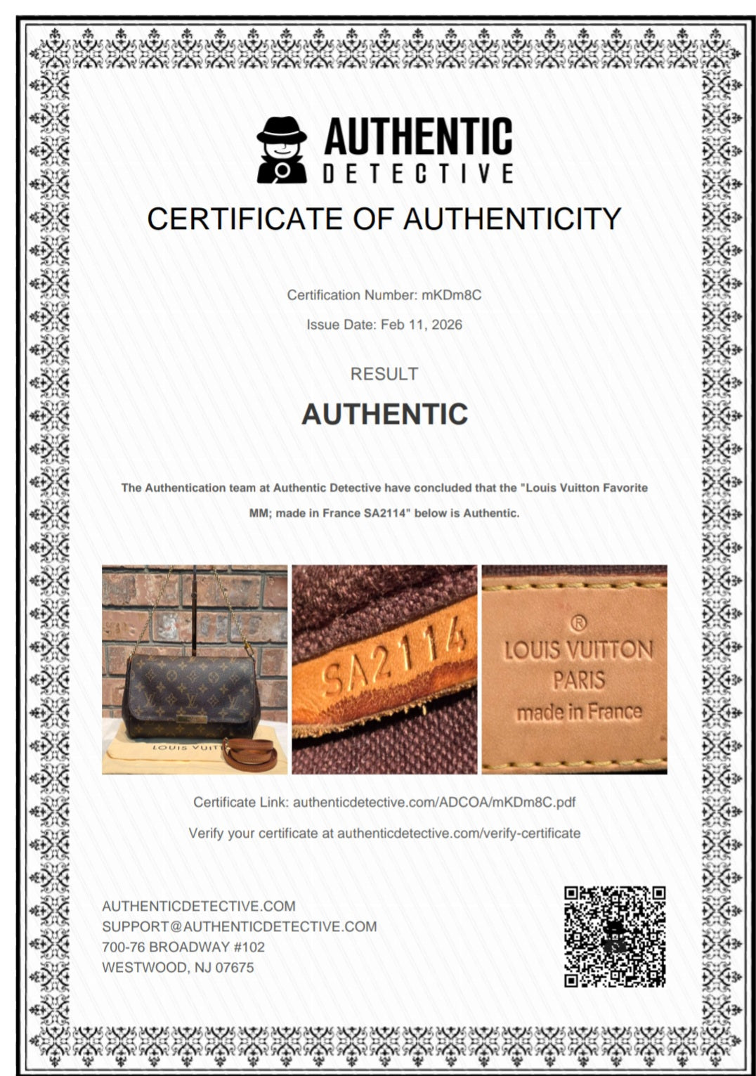 Authentic Louis Vuitton Favorite MM