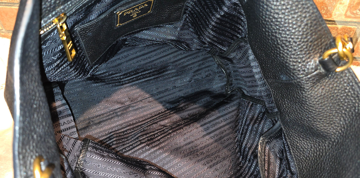 Authentic Prada Vitello Daino Leather Shopping Tote