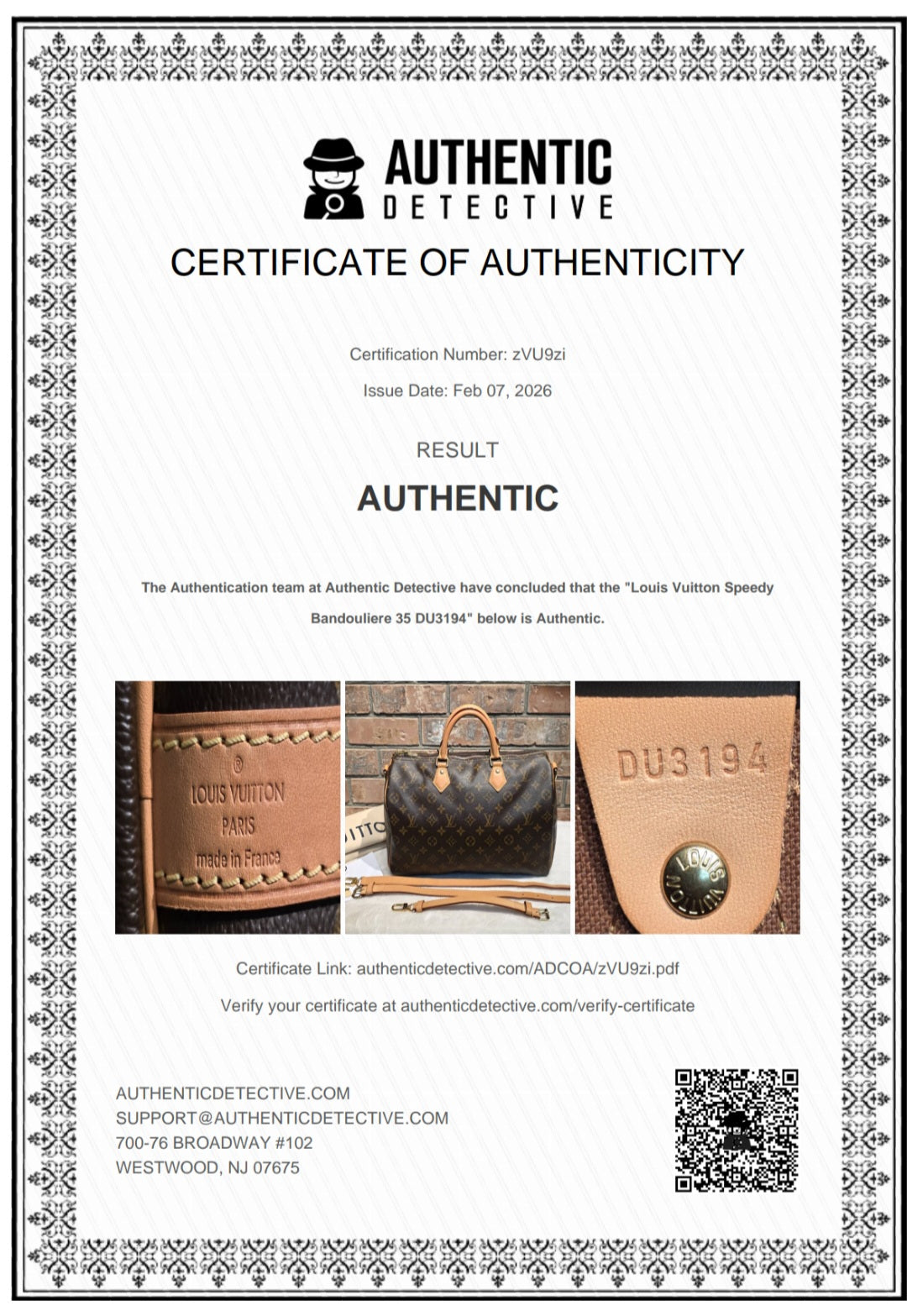 Authentic Louis Vuitton Speedy Bandoliere 35