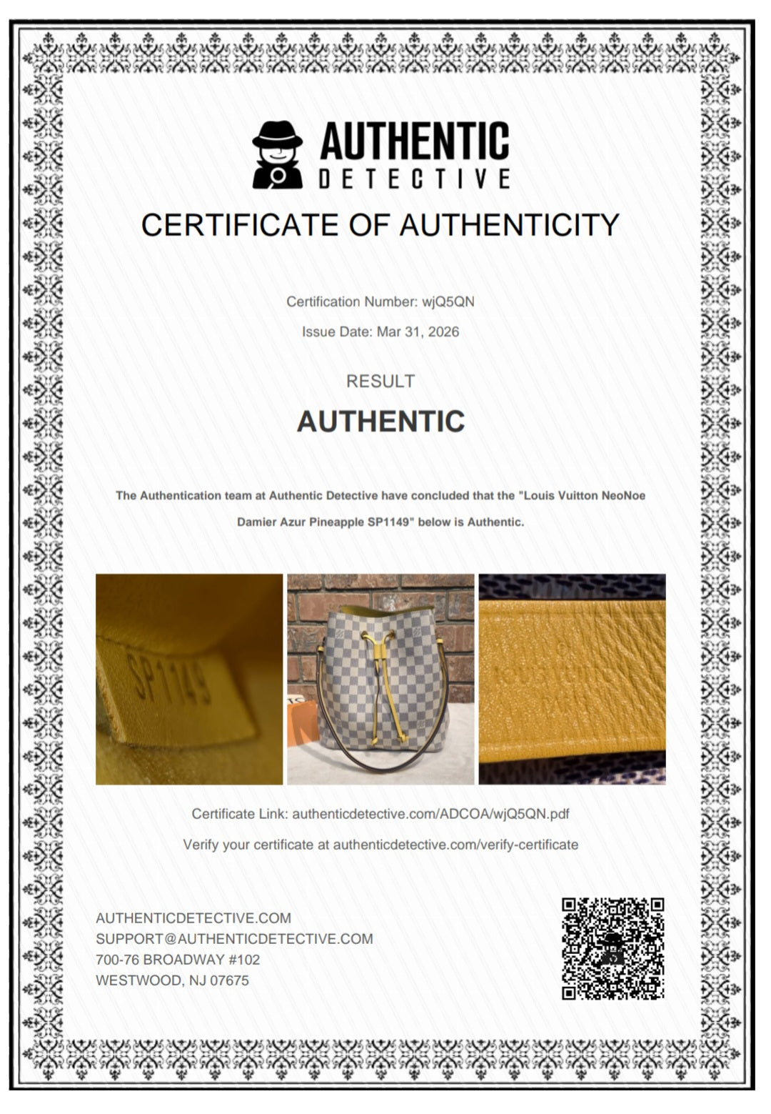Authentic Louis Vuitton Neonoe MM Damier Azur in Pineapple