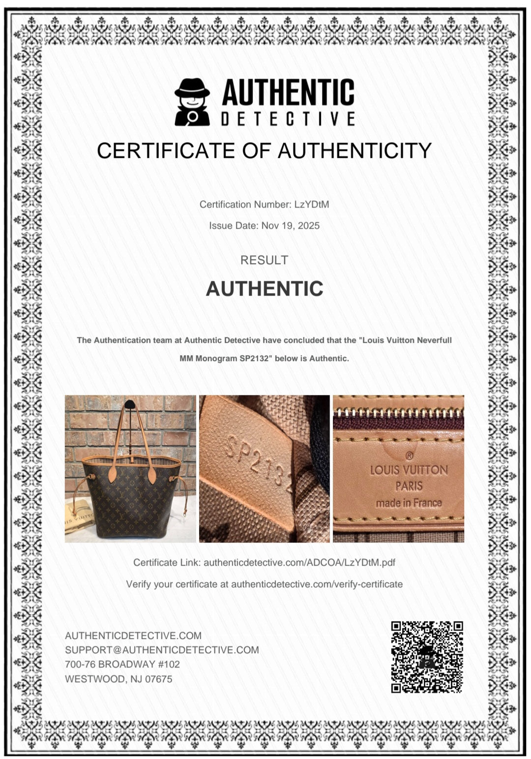 Authentic Louis Vuitton Neverfull MM Monogram