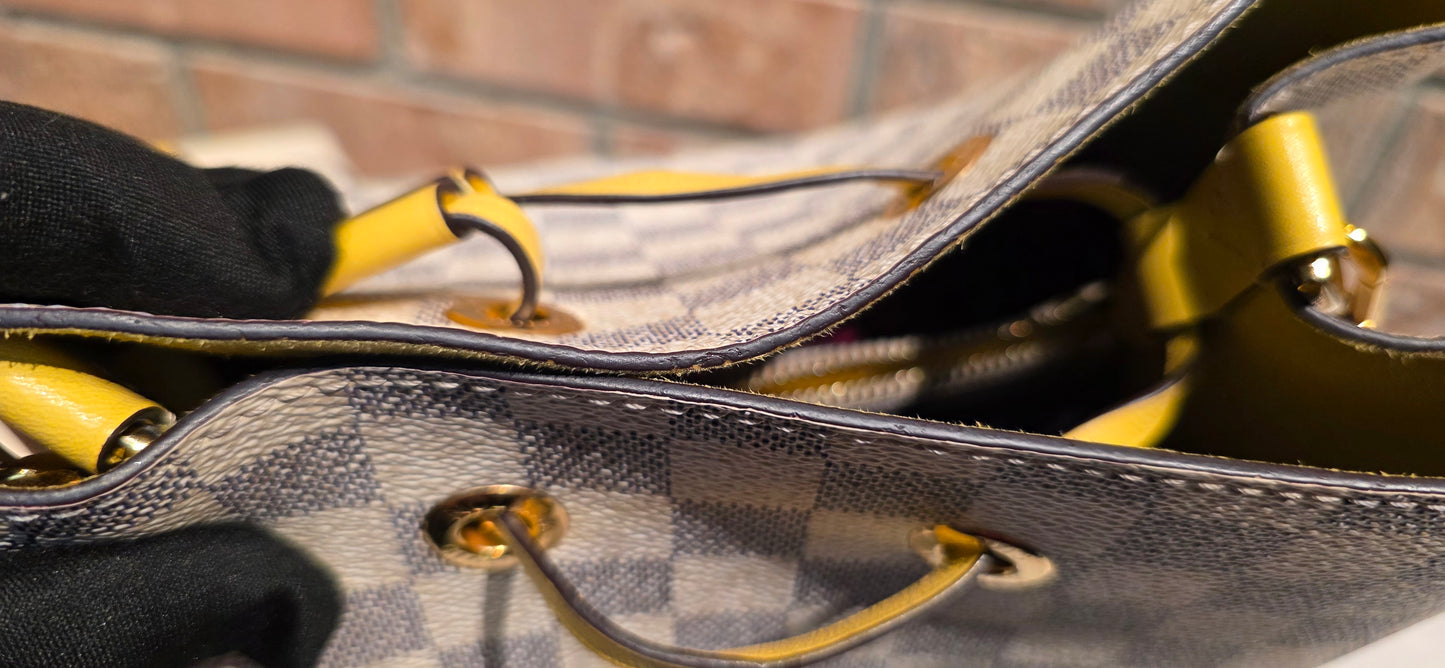 Authentic Louis Vuitton Neonoe MM Damier Azur in Pineapple